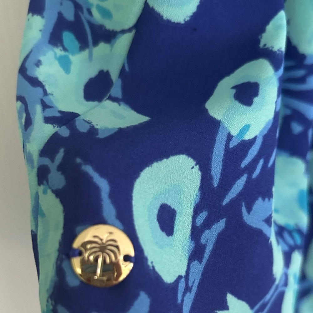 Lilly Pulitzer Navy & Aqua Printed Tank Top - Picture 4 of 4